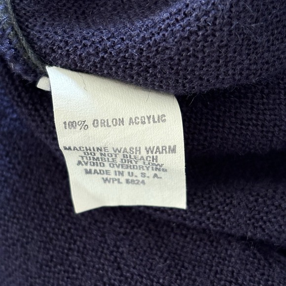 Steeplechase Cardigan Sweater Blue Knit Grandpa Vintage Medium Academia Preppy - Picture 6 of 8
